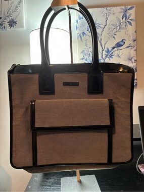 Authentic Vintage Gucci Tom Ford Canvas & Patent Leather Tote Bag